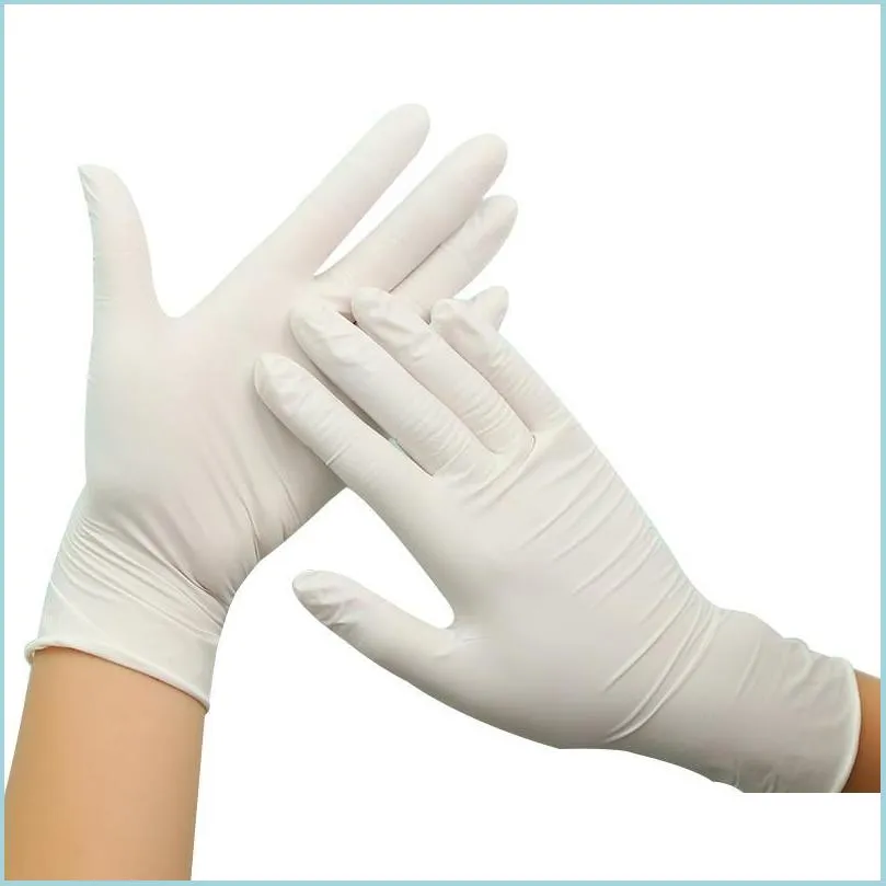 Disposable Gloves 100Pcs Latex White Nonslip Laboratory Rubber Protective Household Cleaning Products In Drop Delivery Home Garden K Dhfwo