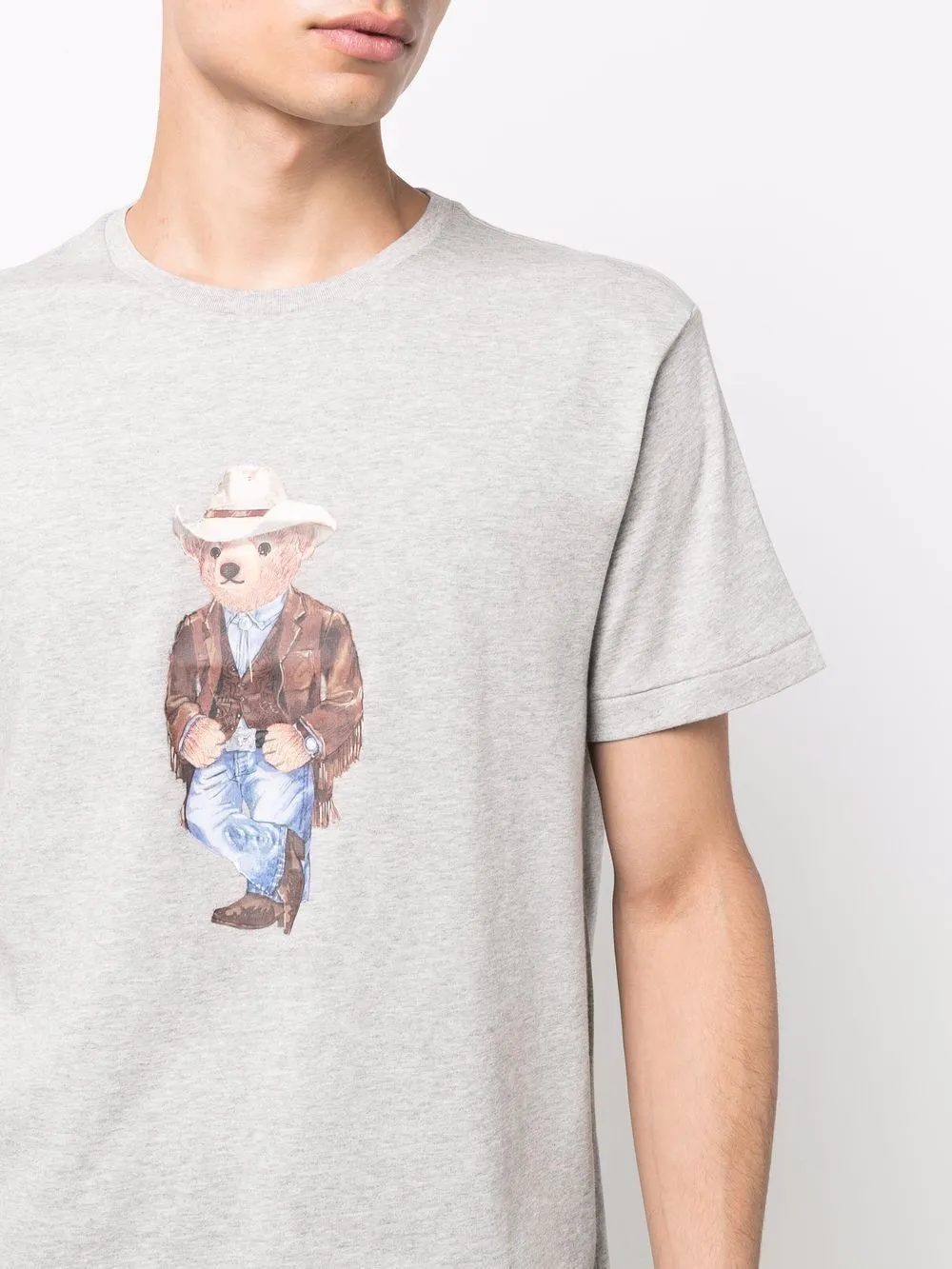 2023S Summer New Polos Shirt Little Bear Print Crew Neck Kort ärm T-shirt Män och kvinnor S-3XL