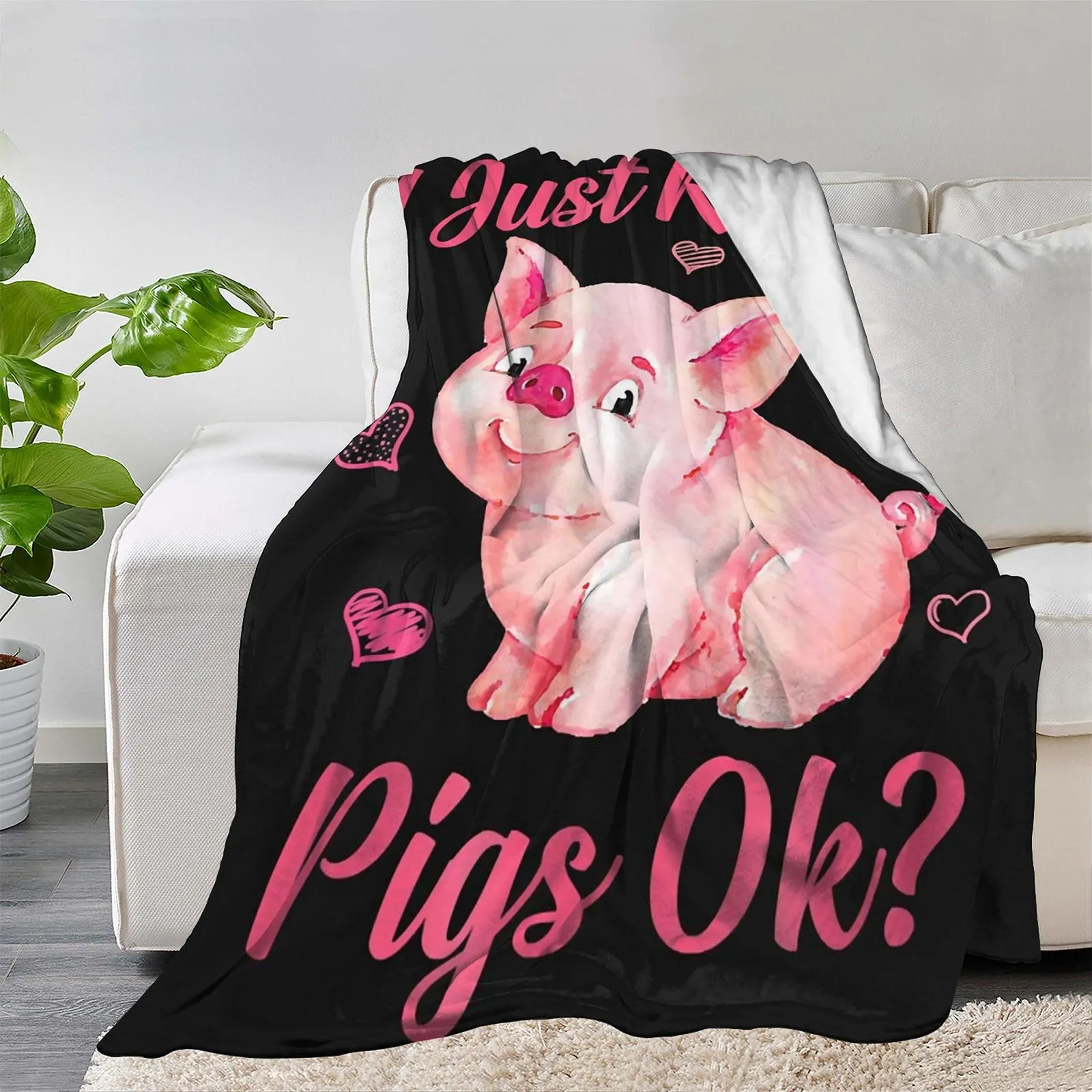 Cozy Pink Pig vellux blanket Perfect Gift for Women Girls Boys Soft Flannel Throw vellux blankets for Bed and Sofa