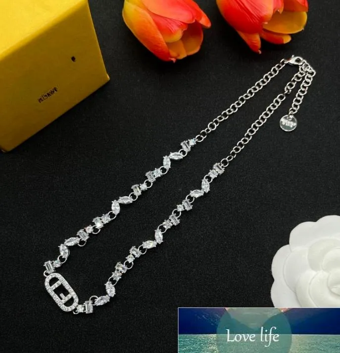 Designer letter Pendant Necklaces Crystal Turquoise Necklace Women Jewerlry Accessories