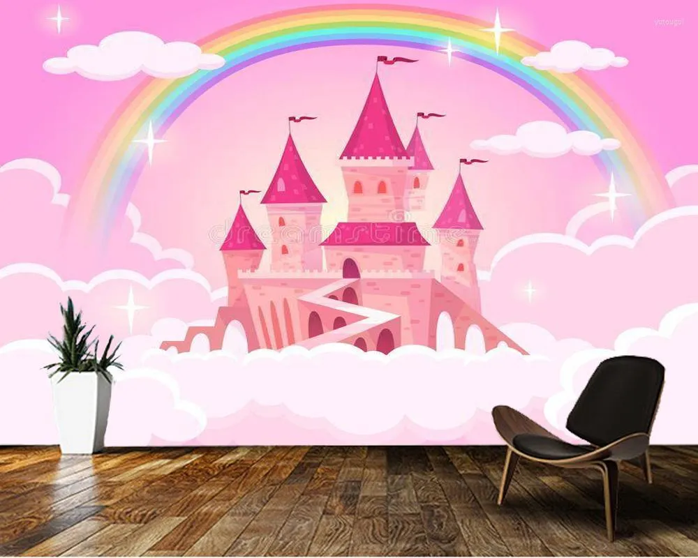 Bakgrundsbilder Custom Papel de Parede Infantil Castle of Princess Mural for the Bedroom Children Room Bakgrund Vägg tapet