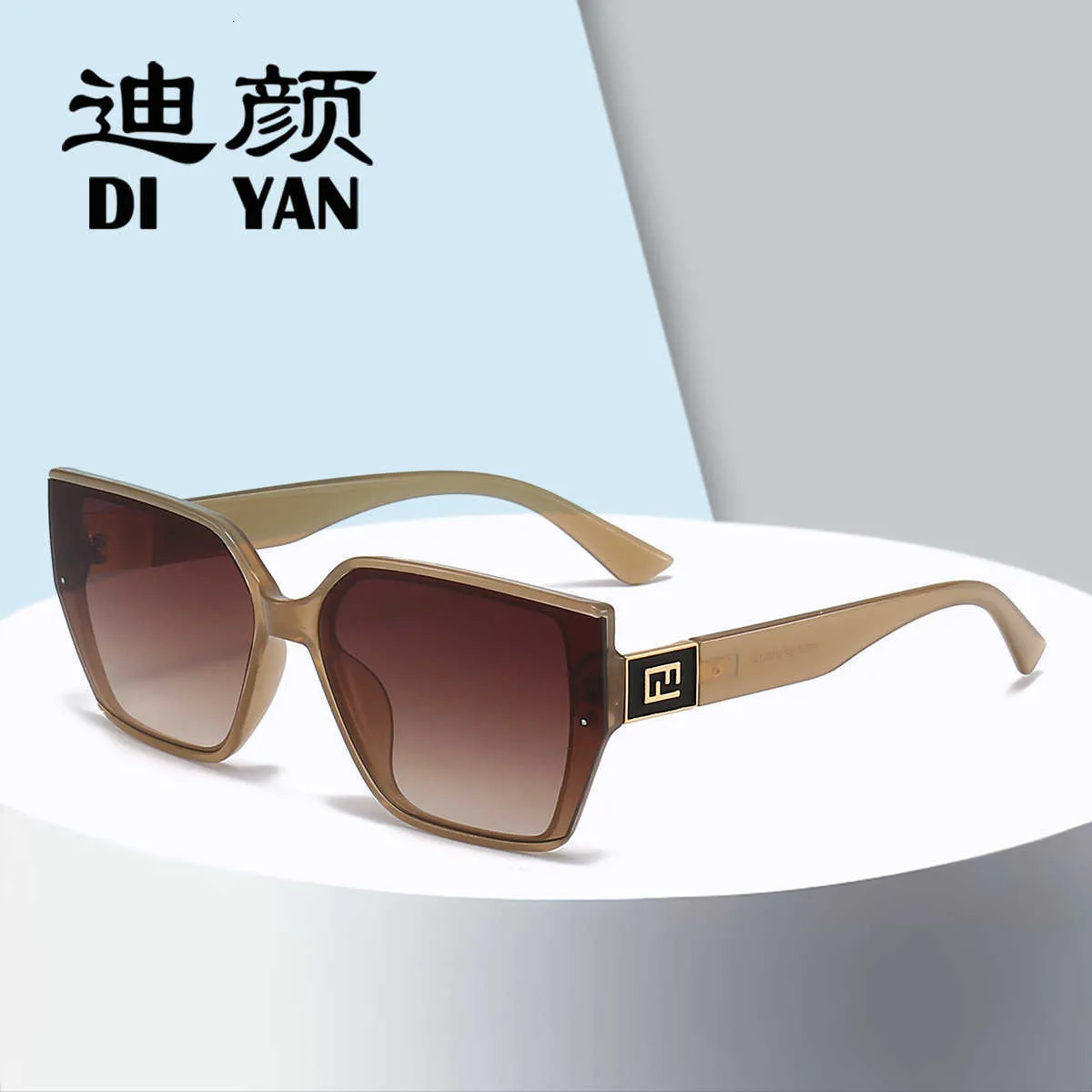 F Letter Sunglasses fund New ashion Large rame Personalized Trend amily an Wanghong Showcase Street Photo Glasses
