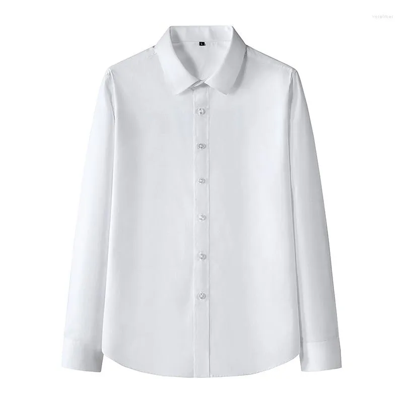 Мужские платья рубашки M-8XL Большой размер мужская сплошная с длинными рукавами рубашка повседневная четыре сезона офис официально зрелый качество CS147