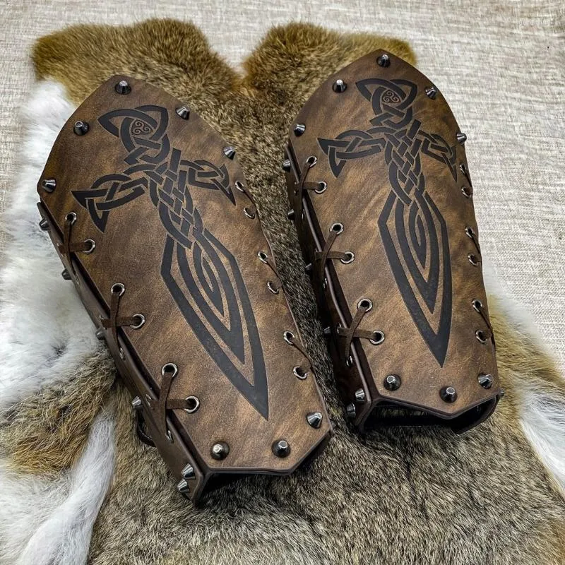 Celtic Viking Fur Leather Bracer