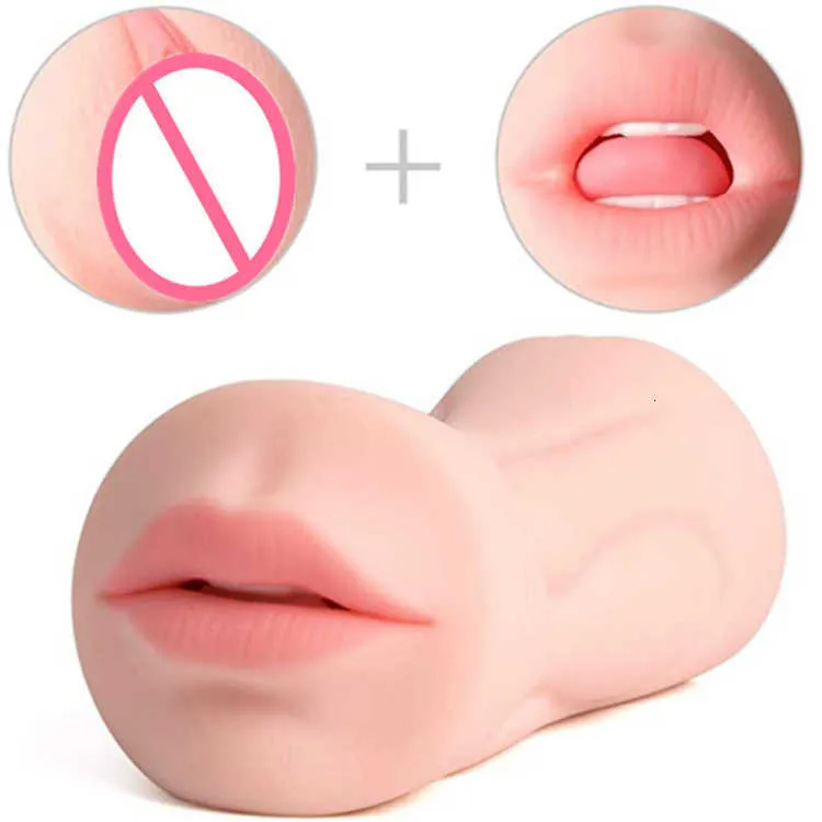 Masseur sex toy masturbateur Aircraft Cup Appareil de masturbation de la langue simulée pour hommes Produits oraux pour hommes Film inversé à double canal amusant