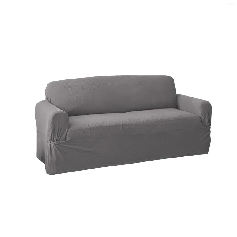 Housses de chaise Mainstays Loveseat Housse en tissu extensible chenille Gris 1 pièce