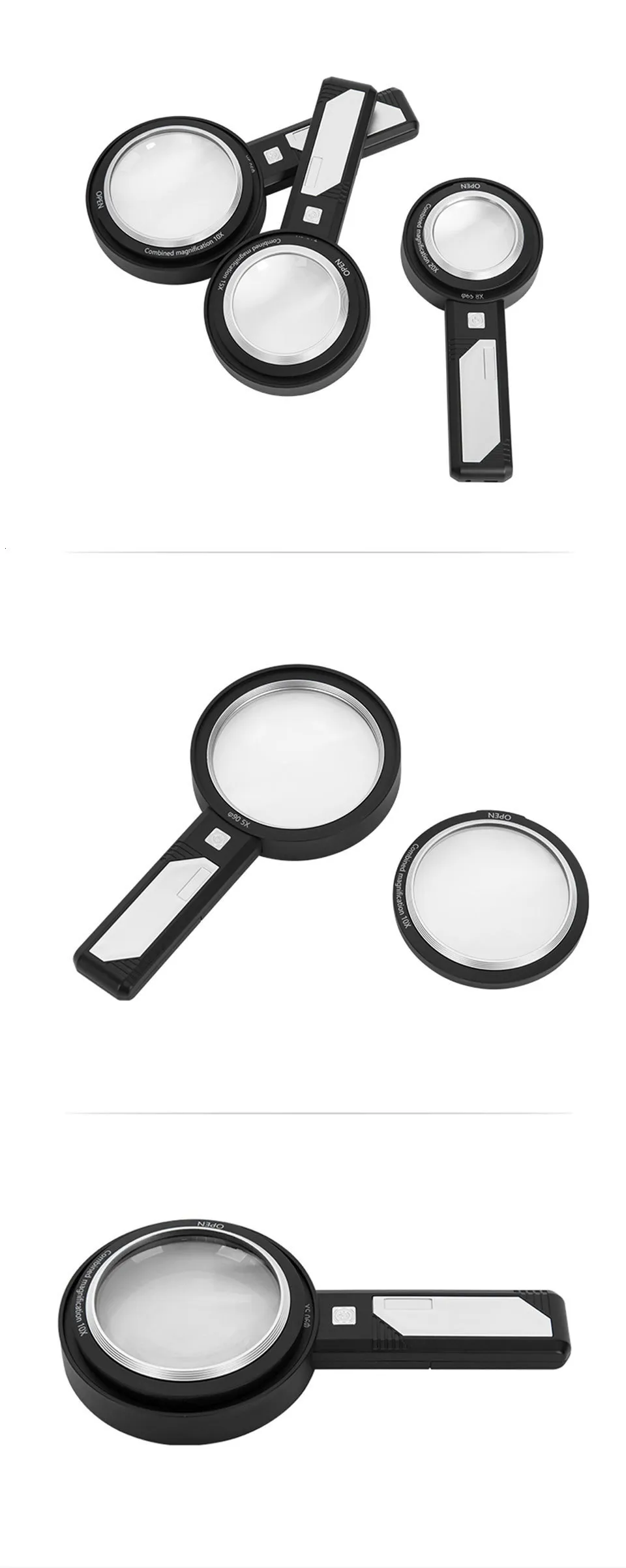 Handheld Usb Magnifying Glass With 8 LED Lights And Optical Lens 5X, 10X,  15X Magnification For Reading And Repair From Nan07, $13.23