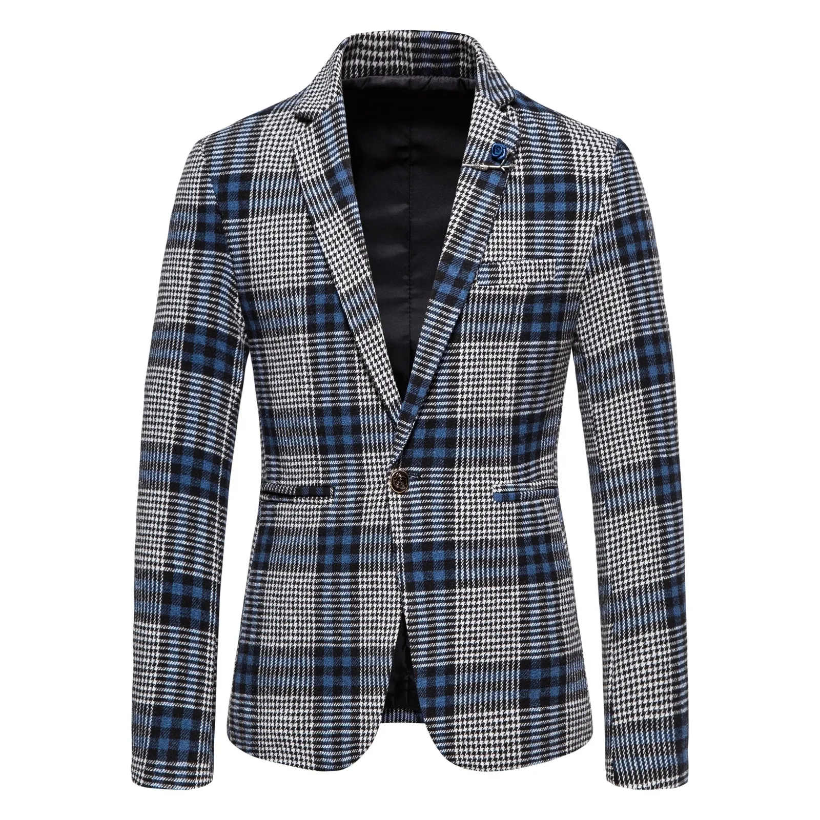 Costumes pour hommes Blazers Haute Qualité Blazer Hommes Tendance Coréenne À Carreaux Simple Affaires Élégant Mode Casual Fête Garçons D'honneur Gentleman Slim Costume Veste 230329