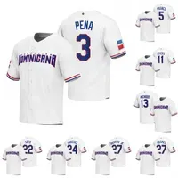 Dominican Republic 2023 WBC jerseys World Baseball Classic 20 Sandy Alcantara 56 Ronel Blanco 21 Francisco Mejia 35 Gary Sanchez 27 Adames 7 Candelario 37 Hernandez