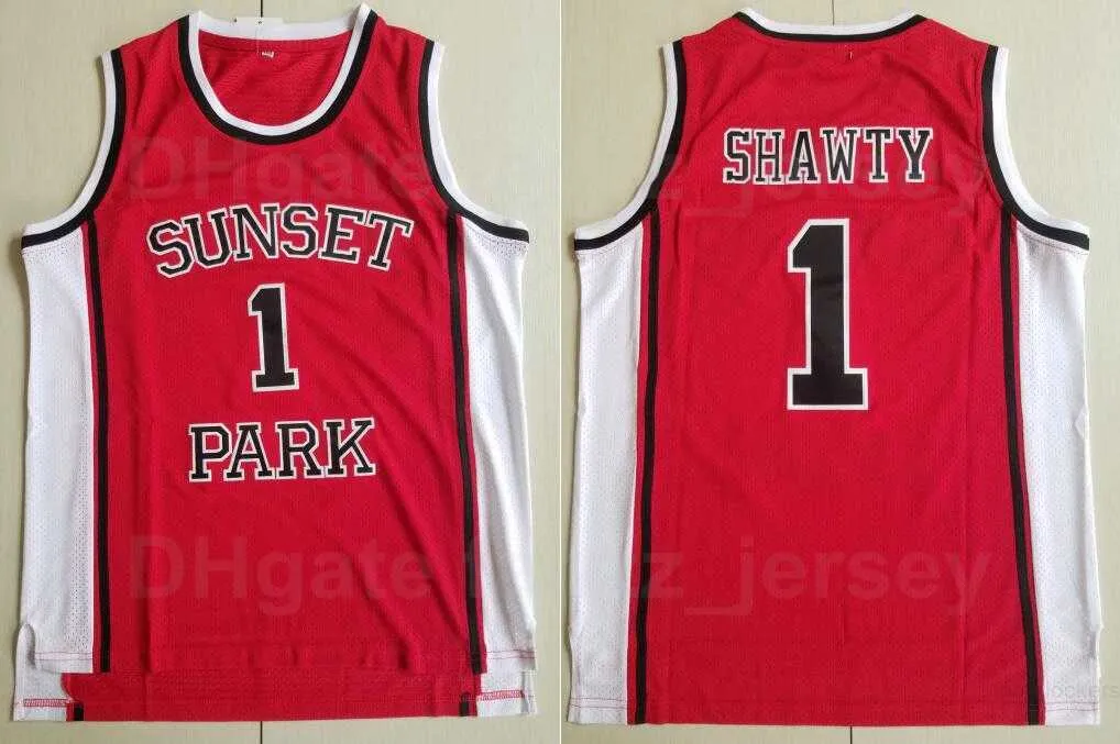 Moive Sunset Park 1 Shawty Jersey Man Basketball University Red Team Color Stitching And Embroidery Sports Breathable Pure Cotton Excellent Quality