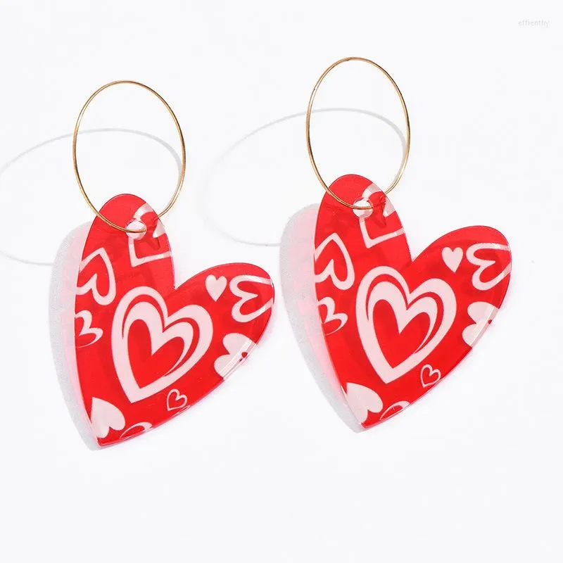 Boucles d'oreilles créoles grand coeur exagéré pour femmes fille personnalité rouge Aretes boîte de nuit danse fête bijoux cadeau