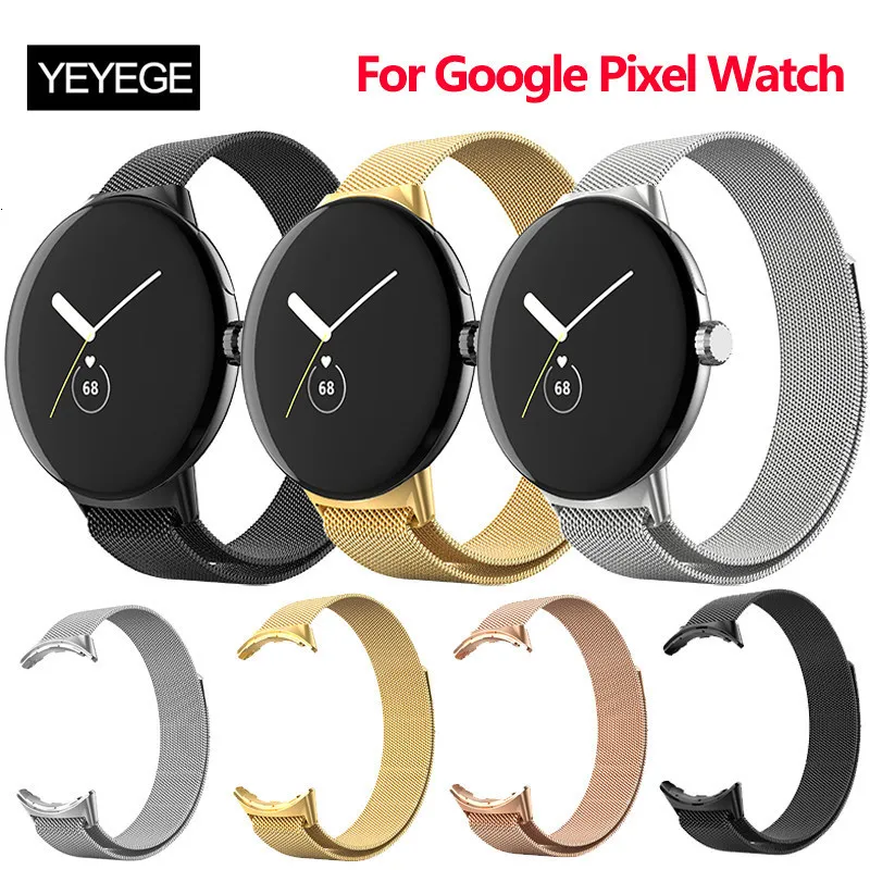 شاهد العصابات لا توجد فجوات في حزام ميلانز لـ Google Pixel Watch Magnetic Loop Bracelet Correa for Google Pixel Watch Stainless Steel Metal Band 230328