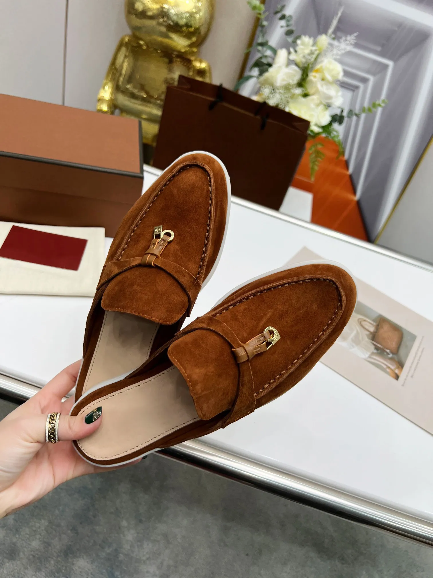Luxury Italian Lloro Piana Designer Loafer Slippers For Men And