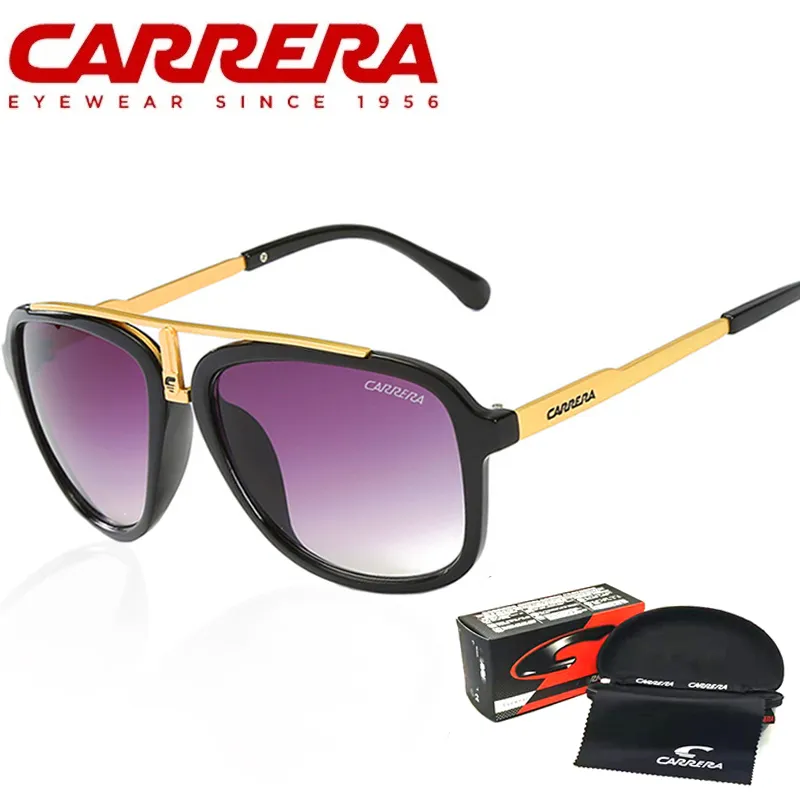 Carreras varumärke Square Solglasögon män Kvinnor Designer Mirror Sports Goggles Vintage UV400 Outdoor Driving Eyewear Accessories