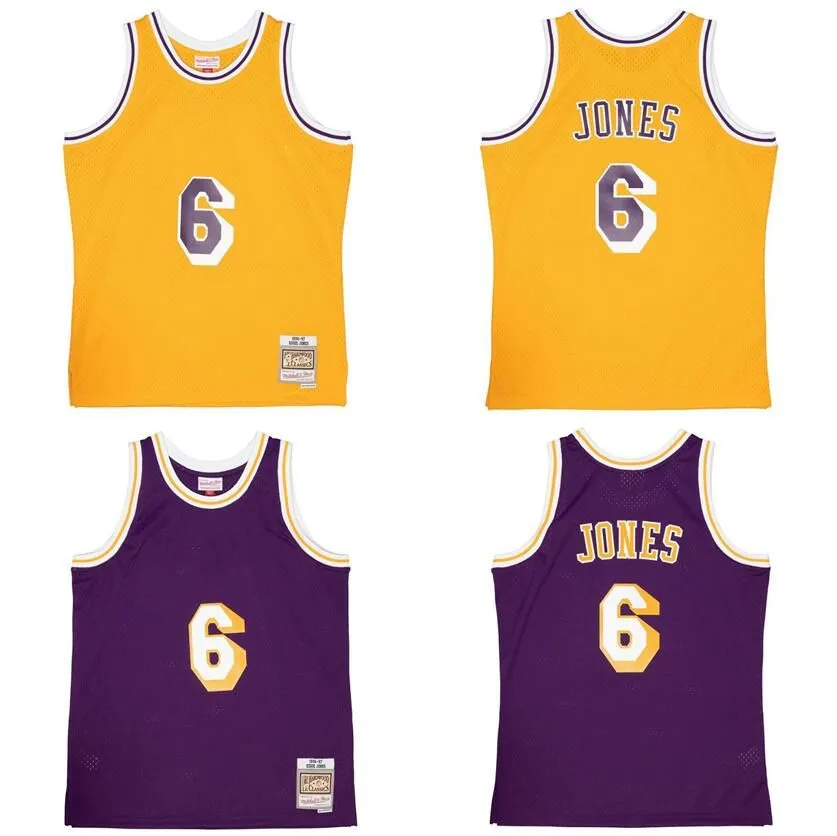 Eddie Jones Stitched basketball Jersey S-6XL Mitchell Ness jersey 1996-97 Mesh Hardwoods Classics retro jerseys Men Women Youth purple yellow 6