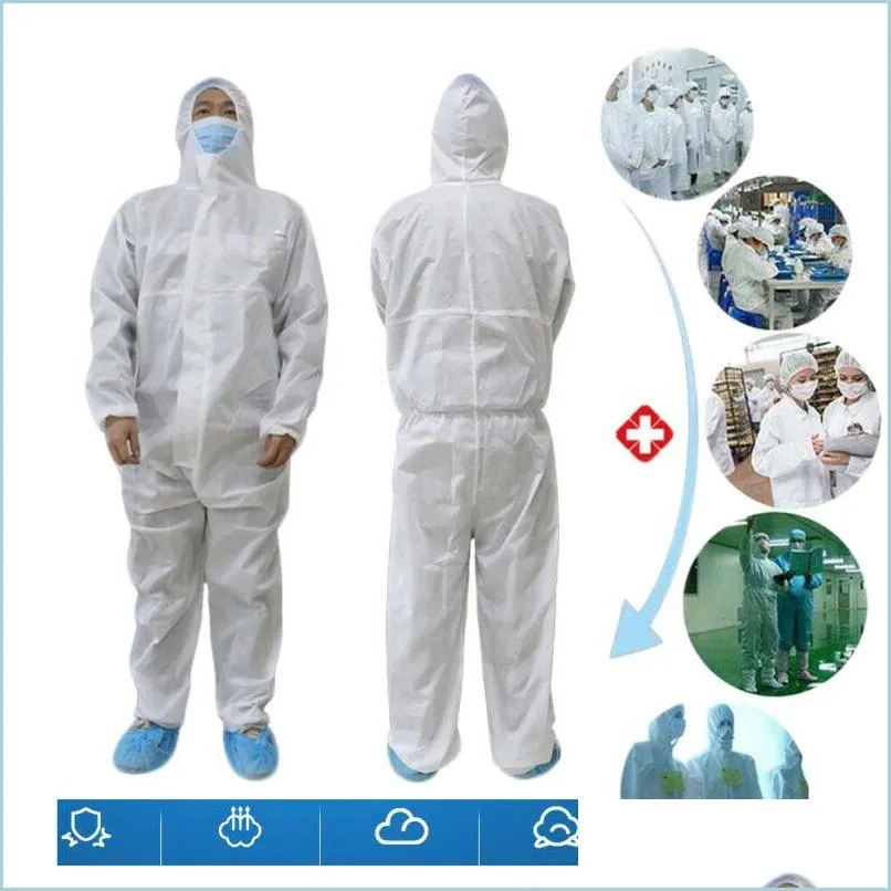 Other Home Garden Disposable 3Layer Siamese Hooded Dustproof Pm2.5 Particates Protective Suit Personal Equipment Uni Mens And Wome Dhevc