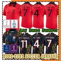 2022 South Korea Soccer Jerseys 22-23 H M SON KIM HWANG LEE JEONG SUNG LEE KWON G S CHO W Y JEONG National team shirt Home World Cup Red Away Black Football uniform