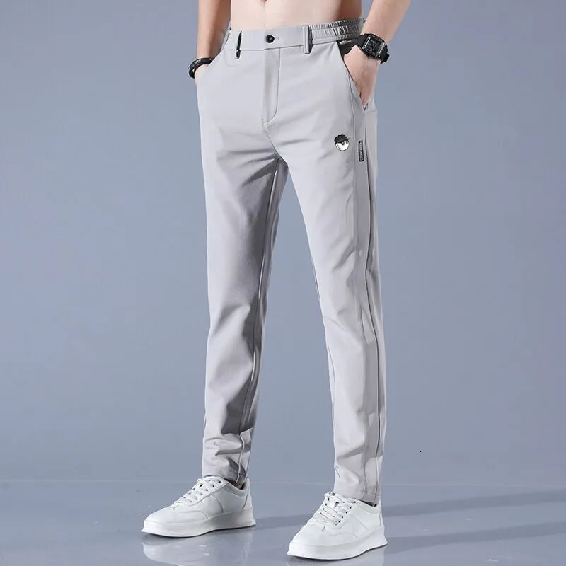 Malbon Mens Mens Grey Golf Trousers High Quality Elasticity Malbon Mens Mens Grey Golf Trousers High Quality Elasticity