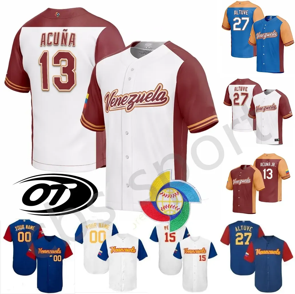 Jose Altuve 2023 WBC Venezuela World Baseball Classic Jersey Acuna Jr. Miguel Cabrera Salvador Perez Luis Arraez Eduardo ESCOBAR Gleyber Tor