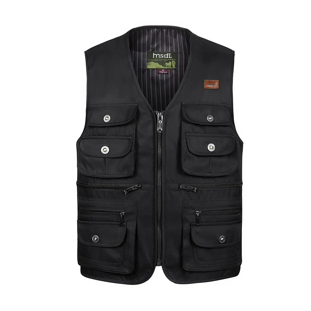 Men's Vests Men Large Size XL-4XL Motorcycle Casual Vest Male Multi-Pocket Tactical Fashion Waistcoats High Quality Masculino Overalls vest 230329