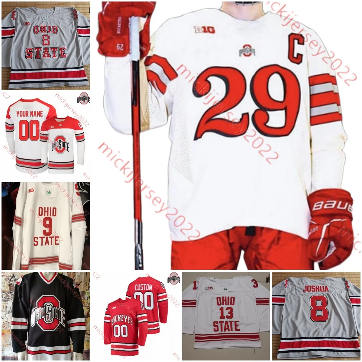 Ryan Kesler Ohio State Buckeyes Hockey Jersey Sean Romeo Matthew Jennings Evan Moyse Dakota Joshua Paul Caponigri Sasha LaRocque Tanner Laczynski Stitched Jerseys