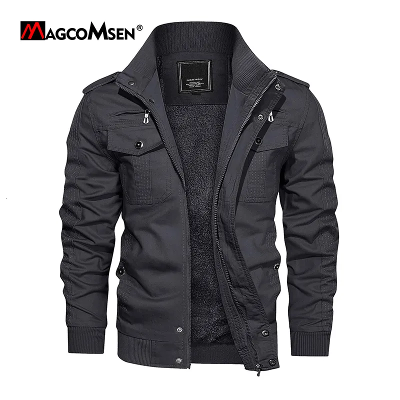 Vestes pour hommes Magcomsen automne hiver polaire veste hommes militaire coupe-vent décontracté armée pilote manteau épaissir chaud bombardier cargo veste vêtements d'extérieur 230329