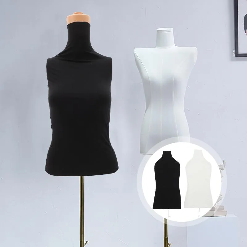 Bordduk 2 PCS Manquin Dress Form Cover Stretchy Mannequin Display Torso Black Outfit överkropp maniquins kvinnliga tillbehör