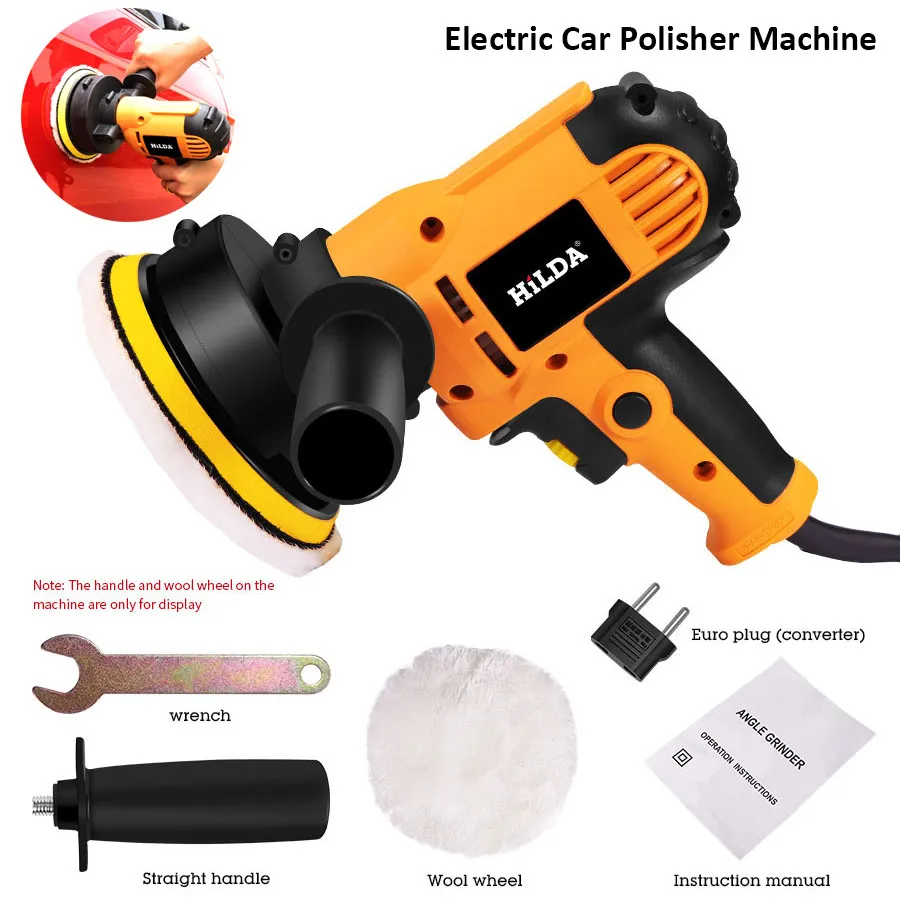 Common Tools Kit lucidatrice per auto elettrica da 5 pollici Buffer per auto da 700 W 600-3700 giri/min Lucidatrice variabile con impugnatura ausiliaria Spugna di lana