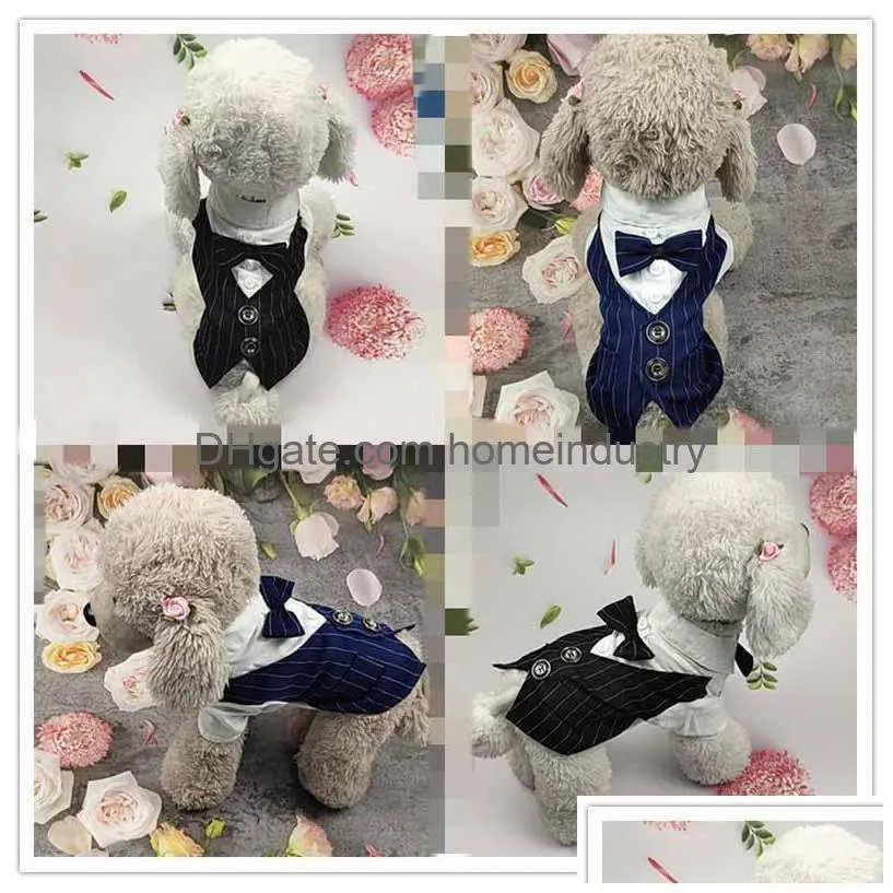 Odzież dla psa francuska luksusowy projektant pet letnia cienka koszulka sukienka misie dwie nogi noszenie noszenia na środkowe małe psy ubrania upuszczenie deliv dhffz