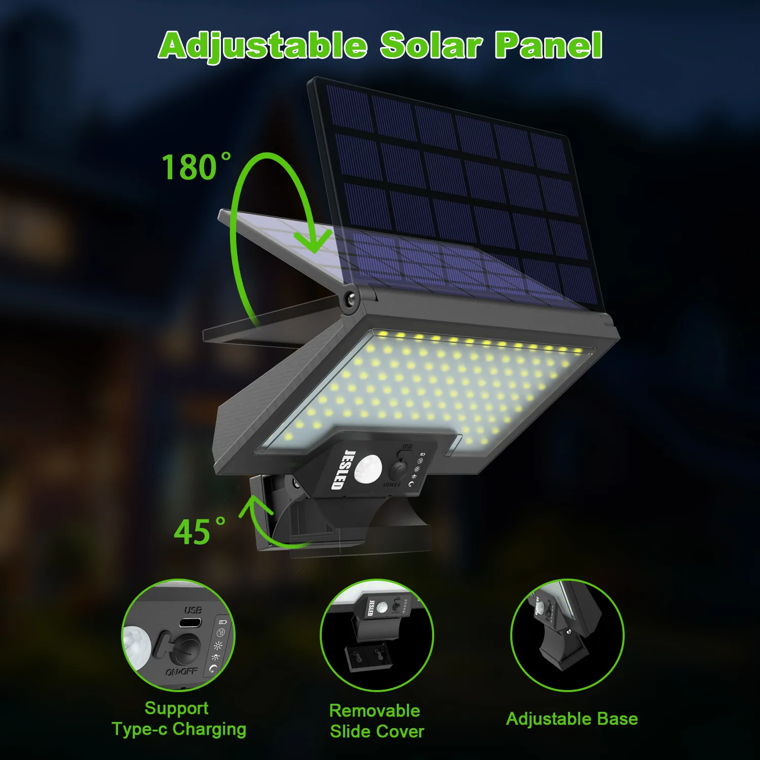 Foco solar exterior luz LED jardín c/sensor movimiento Aktive