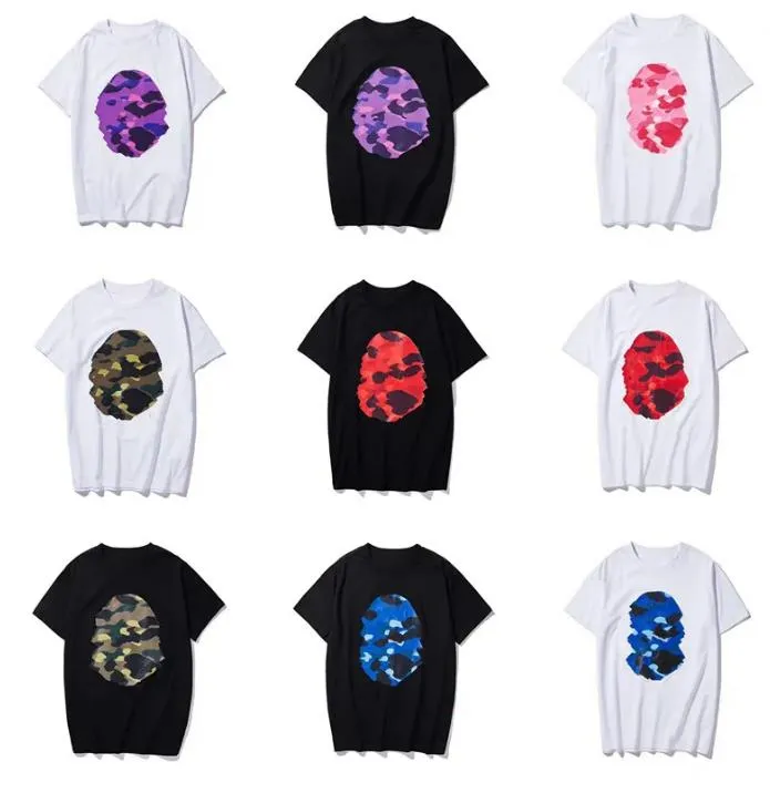 Designer Mens T-shirt Summer classic camo Great Ape Man testa maschio e femmina coppia manica corta T-shirt di alta qualità Hip Hop Tee M-XXXL