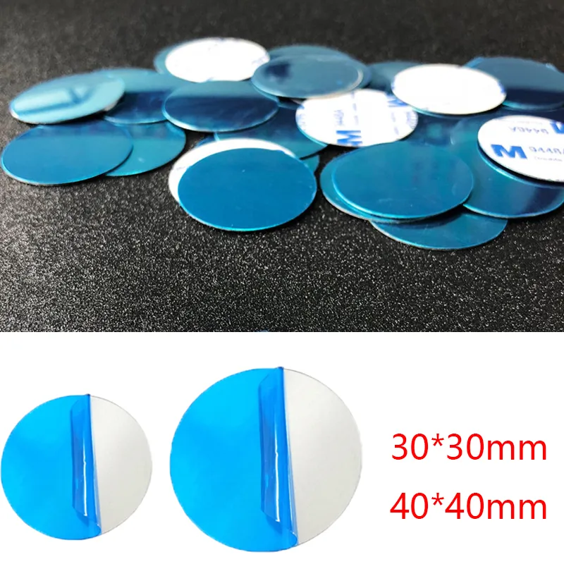 1-5 pcs metalen stickerplaat dubbelzijdige lijmschijven ijzeren plaat voor magnetische autololder houder staande beugel 30*30 mm 40*40 mm