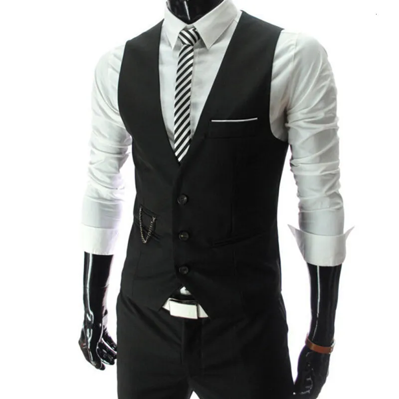 2023 Mens Slim Fit Suit Vest Casual Sleeveless Mens Suit Waistcoat For