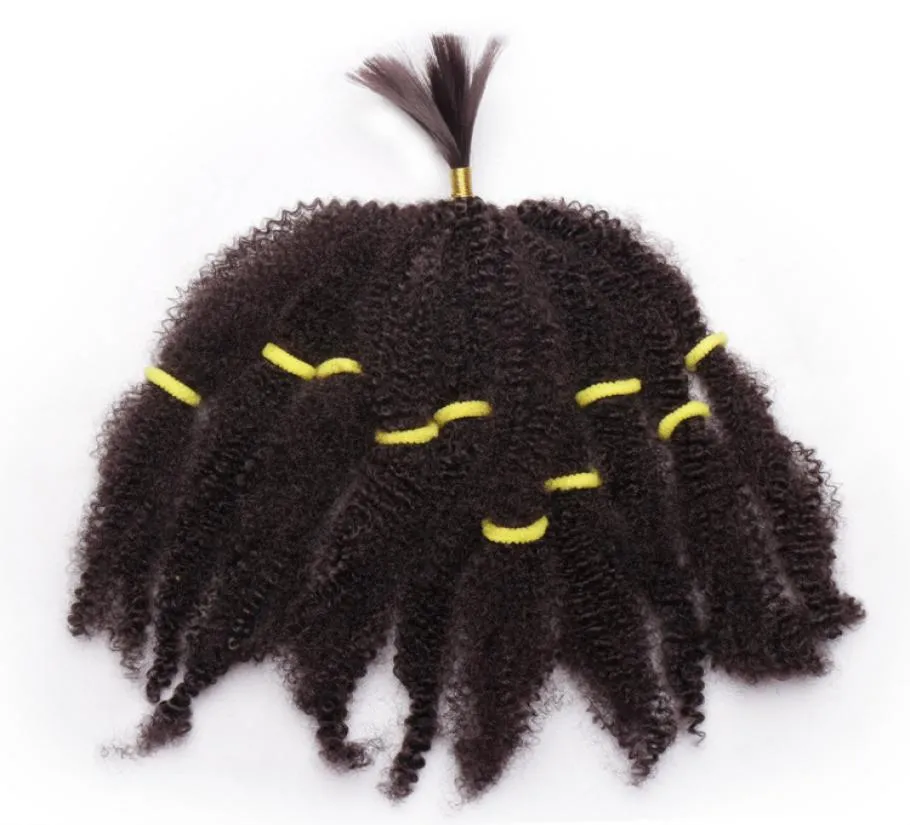 2021 Mode Mongol Afro Kinky Curly Bundles de cheveux en vrac Extensions de cheveux synthétiques courtes blondes 10 pouces cheveux tressés pour bl7549972