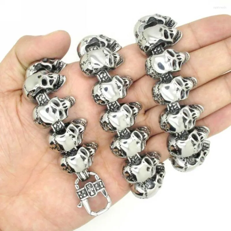 Chaînes 26 pouces Gothique Énorme Chaîne Collier Hommes En Acier Inoxydable Squelette Lien Punk Vintage Garçon Bijoux