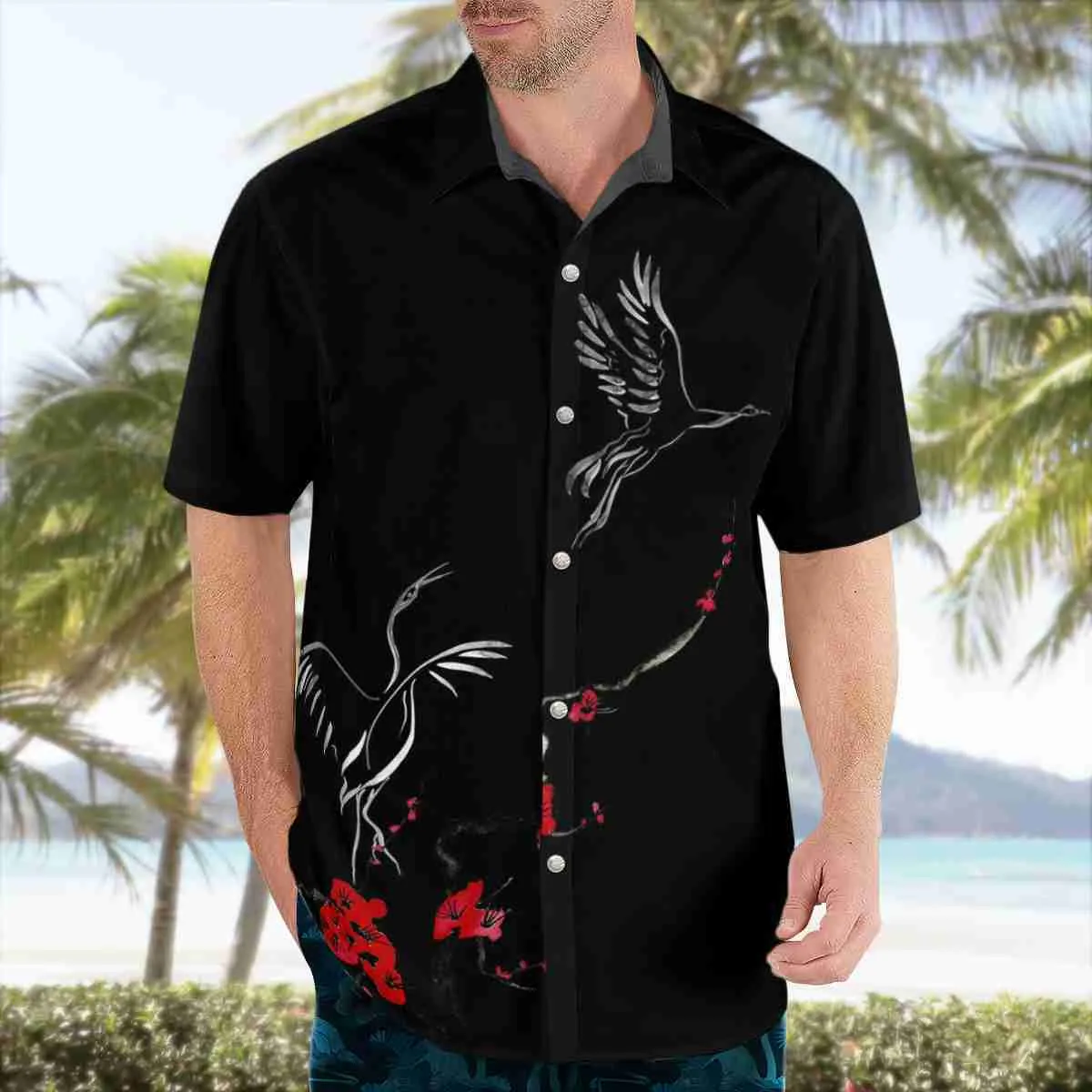 Мужские повседневные рубашки космический корабль 3d пляж Гавайский гавайский 2022 год летняя мужская рубашка с коротки