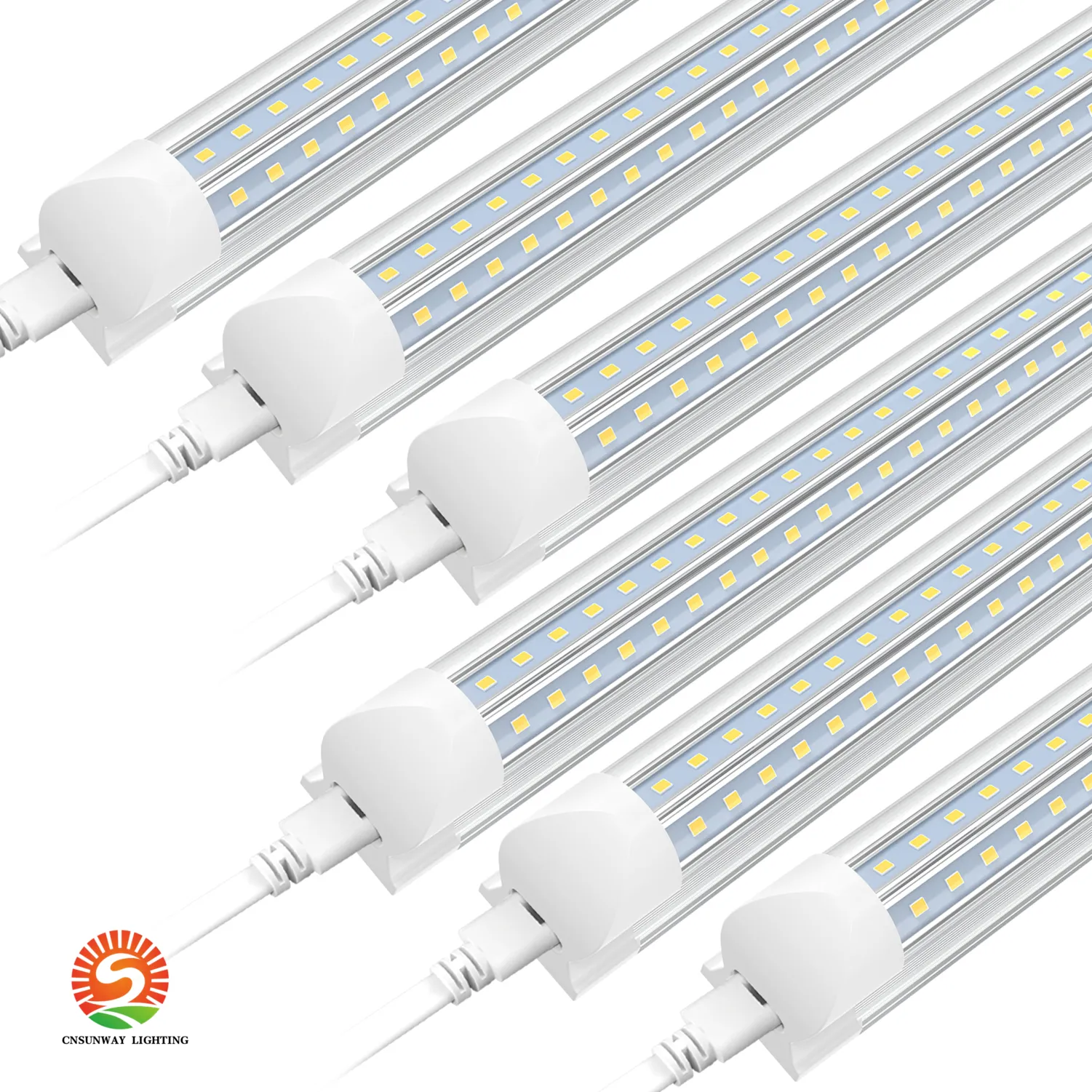 T8 LED -takrörsljus 4ft 40W 5ft 50W 6ft 65W 8ft 90W 2,4 m Integrerad kyldörr LED -lysrör dubbel glödbelysning