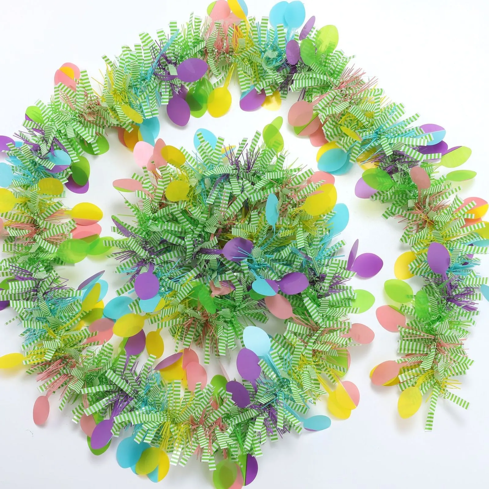 Outros suprimentos de festa de eventos 2 metros de páscoa guirlanda listra tinsel wreath wreath primavera decoração home decoração 2023 pendurado ornamento de aniversário presente 230330