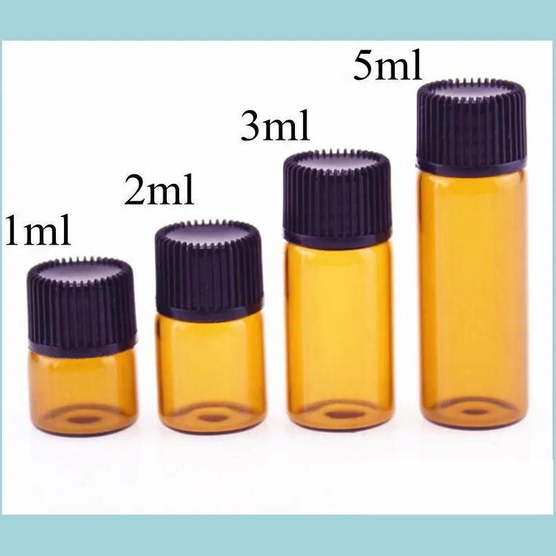 Pakflessen Amber Dropper mini -glazen fles Essentiële oliedisplay Flacon klein serum per bruin monstercontainer Lege vloeistofdruppel Dhjdn