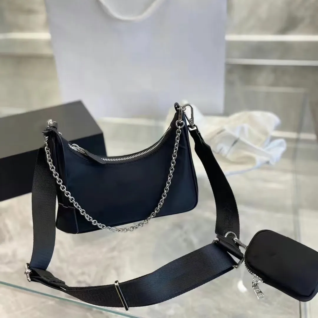 Designer Bags Re Edition Nylon Chain Shoulder Bag Crossbody Bag 10A High Quality Luxurys Handbags Purses Designer Woman Handbag 3pcs Underarm Clutch