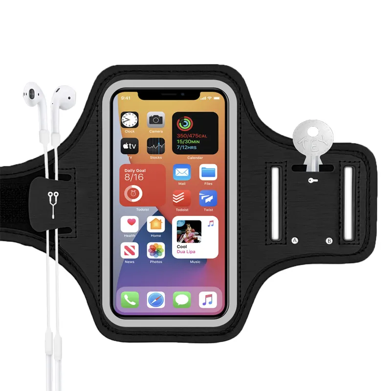 تشغيل حامل الهاتف iPhone Case Touch Screen Pouch Pouch Pouch Resplection Holder Arm Band للهاتف لتشغيل Men and Women Gym Phone حامل الهاتف