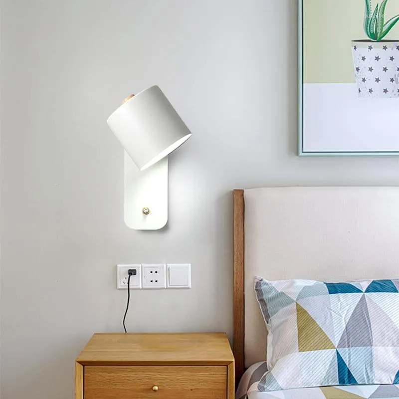 Wandleuchten Nordic Mit Schalter LED Lampe Drehbar Kreative Persönlichkeit  Schlafzimmer Bett Innenbeleuchtung Leuchten Eisen Lampen Von 80,79 €