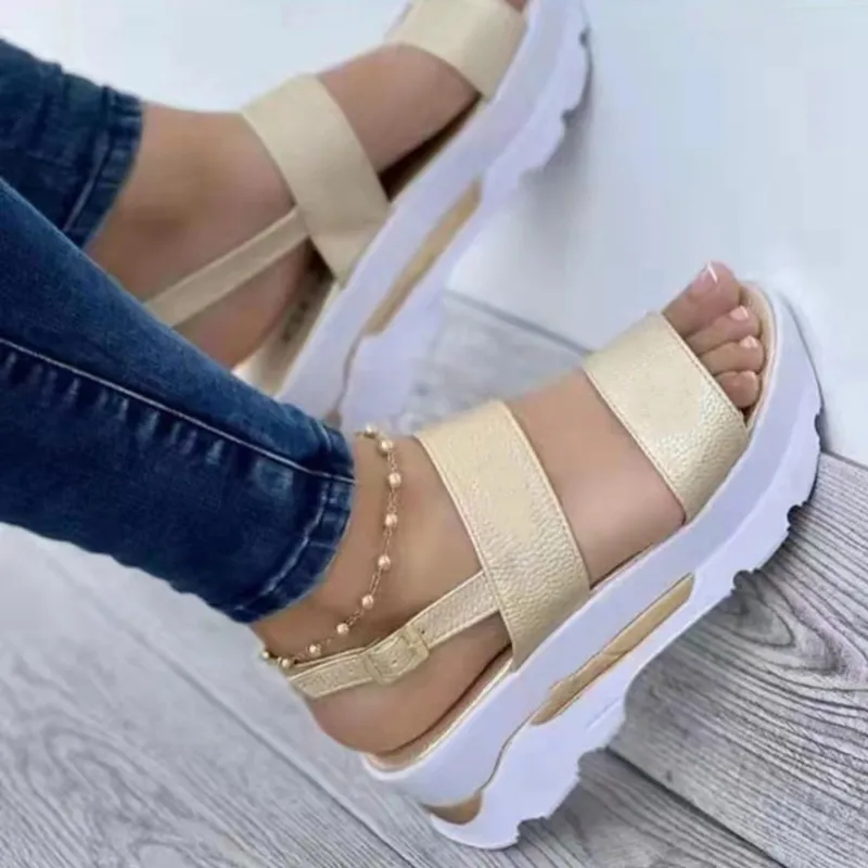 Sandalen Sommer Frauen Mode Offene spitze Weiche Bequeme Frau Keil Schnalle Weibliche Frauen Orthopädische Sandale Schuhe 230329