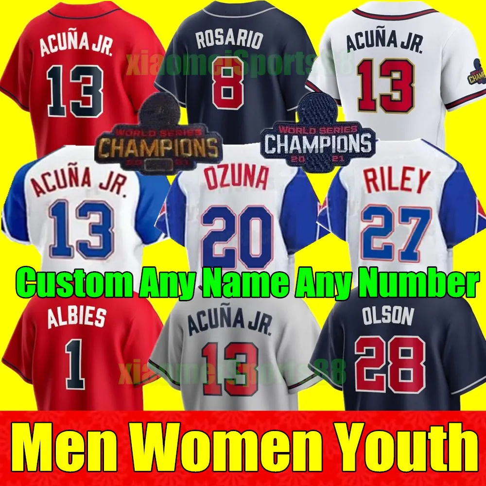 2023 S-4XL City Connect honkbalshirts Austin Riley Ronald Acuna Jr. Ozzie Albies Atlanta Matt Olson Sean Murphy Eddie Rosario Brave Max Fried Marcell Ozuna