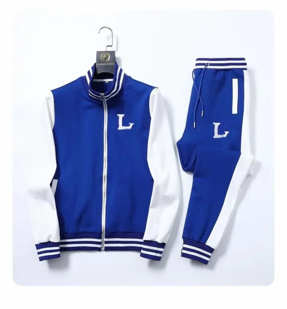 Luxury Royal Blue Tracksuit Mens Designer Sweatsuit With Long Sleeves
