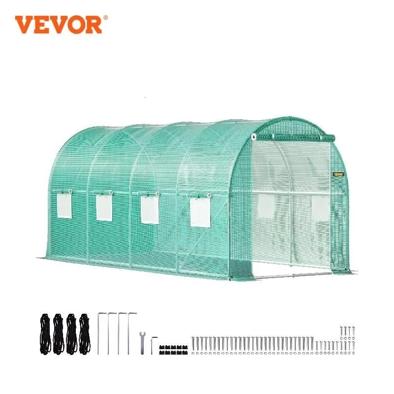 Altre forniture da giardino Vevor Walk in Tunnel Greenhouse Galvanizzato Coperchio impermeabile 15x7x7 10x7x7 20x10x7 12x7x7 serre di serre 230330