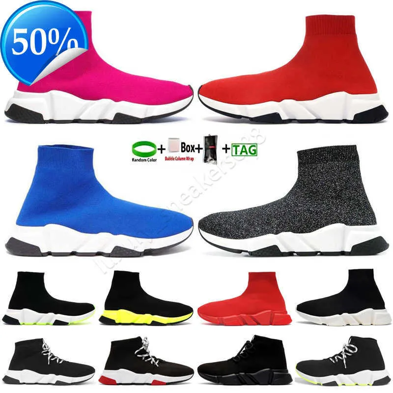 2023 Speed 2022 Paris Sock Shoes Casual Men Women Original Slip-On Black White Red Green Trainer Sports Sneakers Boots Walking Outdoor Sneaker 36-46