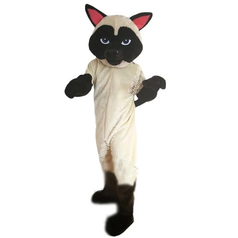 Super mignon chat siamois mascotte Costume haut dessin animé thème personnage carnaval unisexe adultes taille noël fête d'anniversaire tenue de plein air costume