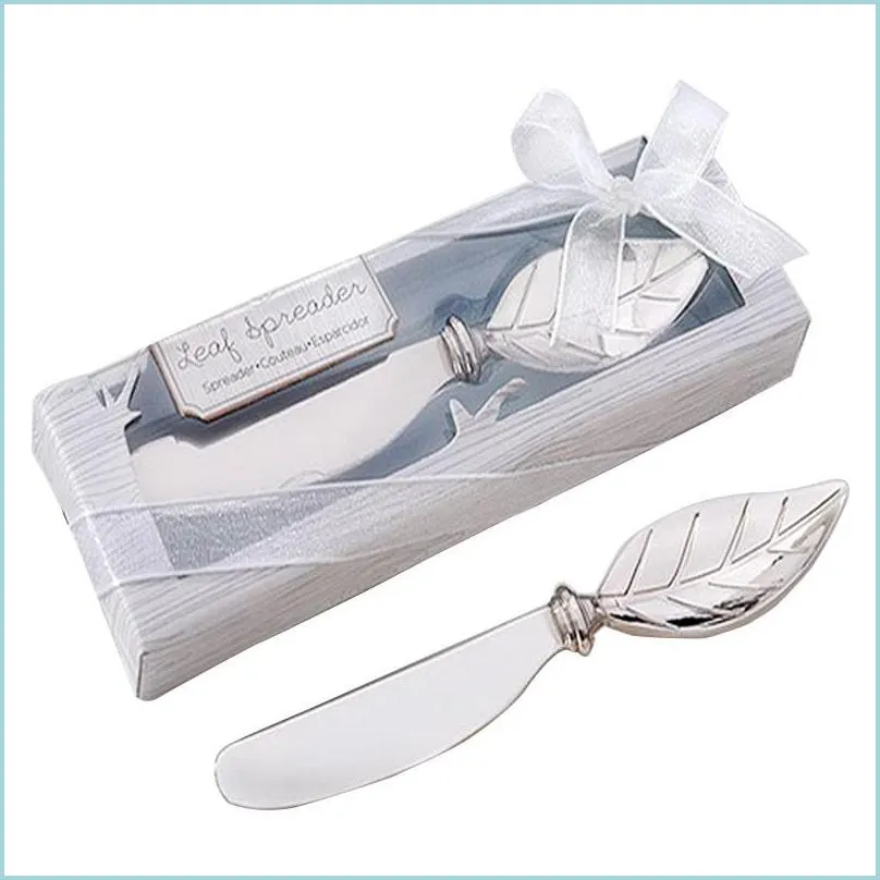 Party Favor Feuille Forme Couteau À Beurre Fromage À La Crème En Alliage De Zinc Épandeur Favorise Sier Gâteau Drop Delivery Home Garden Festive Supp Dhpfp