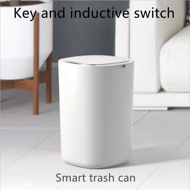 Waste Bins Intelligent induction trash can electric creative storage automatic opening trash can kitchen trash can bathroom living room 230330